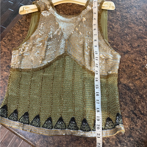 Sequined beaded silk top - Picture 11 of 12